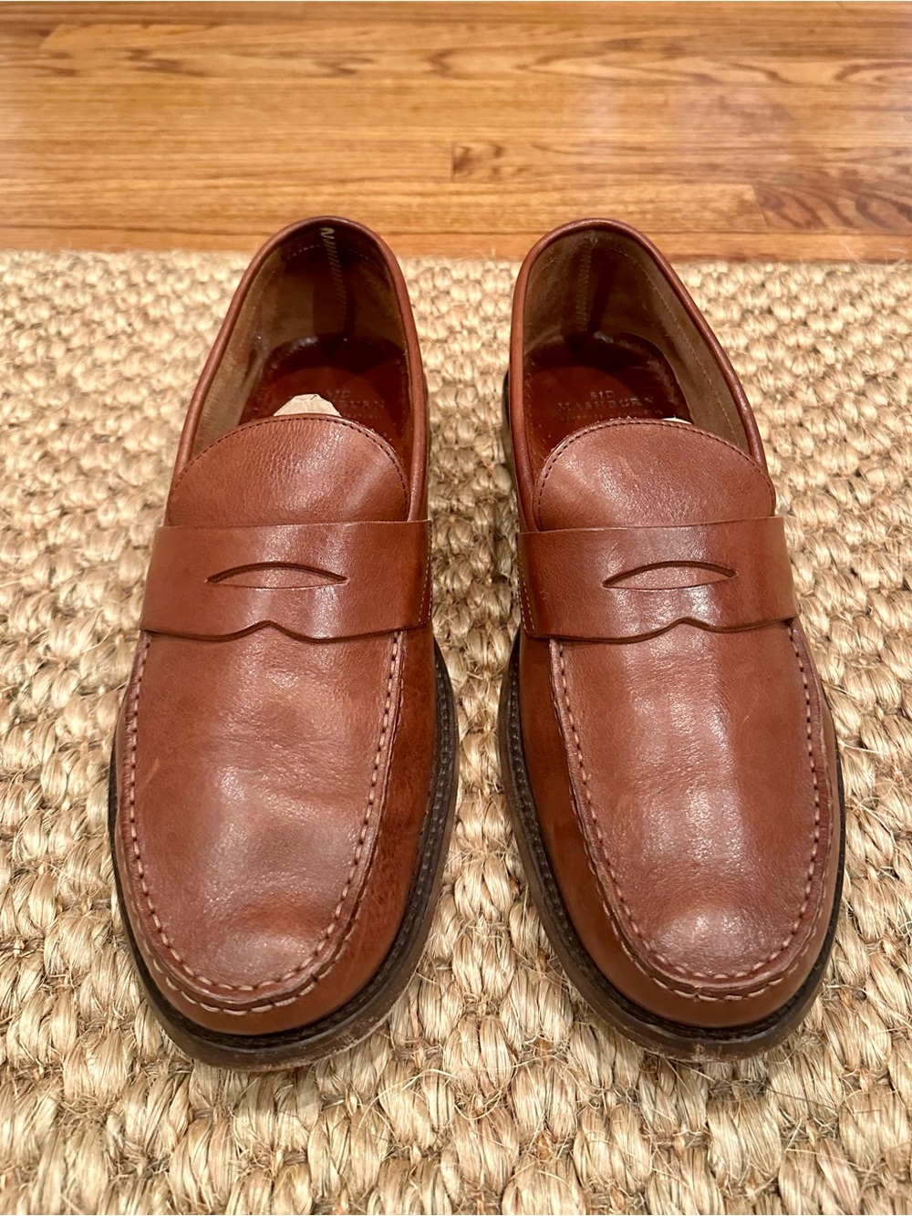 Sid Mashburn Hand Sewn Penny Loafers in Bourbon Size 12